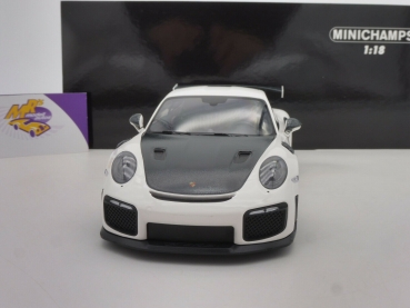 Preview: Minichamps 155068301 # Porsche 911 GT2RS (991.2) Weissach Package Baujahr 2018 " weiß-carbon " 1:18