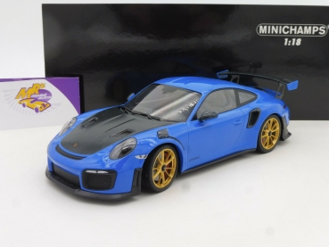 Minichamps 155068302 # Porsche 911 GT2RS (991.2) Weissach Package Baujahr 2018 " blau-carbon " 1:18