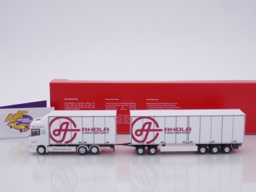 Preview: Herpa 315678 # Scania CR 20 HD Schwedencombi weiß-rot " Ahola Transport " 1:87
