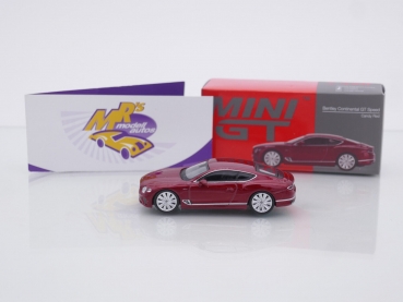 Preview: TSM MINI GT MGT00420-L # Bentley Continental GT Speed LHD " dunkelrot (Candy Red) " 1:64