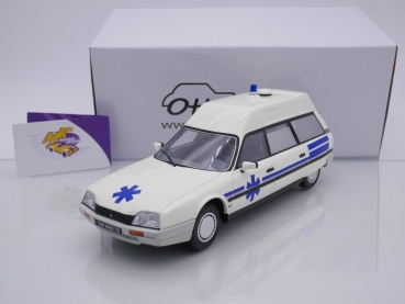 Ottomobile OT367 # Citroën CX Break Ambulance Baujahr 1987 weiß-blau " Quasar Heuliez " 1:18