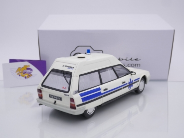 Preview: Ottomobile OT367 # Citroën CX Break Ambulance Baujahr 1987 weiß-blau " Quasar Heuliez " 1:18