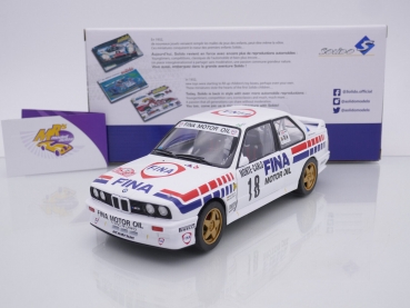 Solido S1801518 # BMW M3 E30 Nr.18 Rallye Monte Carlo 1989 weiß-blau-rot " A. Lopez - M. Duez / Fina " 1:18