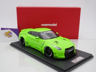 Onemodel 8 # Nissan GT-R R35 Duck Wing Baujahr 2008 " Liberty Walk Performance - Fluorescent Neon Green " 1:18 Nur 30 Stück !!