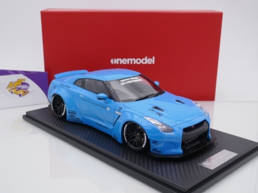 Preview: Onemodel 10 # Nissan GT-R R35 Duck Wing Baujahr 2008 " Liberty Walk Performance - Pearlescent Dark Blue " 1:18 Nur 30 Stück !!