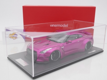 Preview: Onemodel 14 # Nissan GT-R R35 Duck Wing Baujahr 2008 " Liberty Walk Performance - Transparent Pink Metallic " 1:18 Nur 30 Stück !!