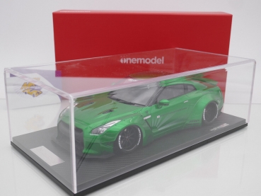 Preview: Onemodel 15 # Nissan GT-R R35 Duck Wing Baujahr 2008 " Liberty Walk Performance - Transparent Candy Green Metallic " 1:18 Nur 30 Stück !!
