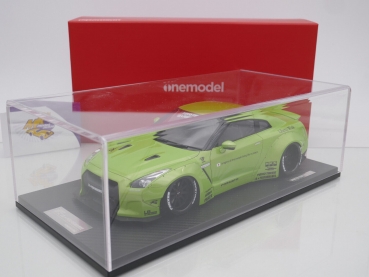 Preview: Onemodel 16 # Nissan GT-R R35 Duck Wing Baujahr 2008 " Liberty Walk Performance - Transparent Apple Green Metallic " 1:18 Nur 30 Stück !!