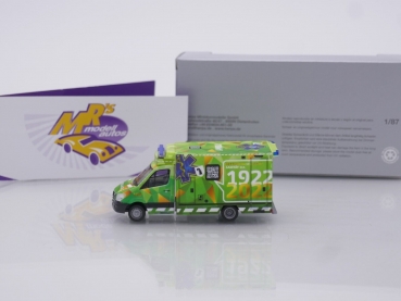 Preview: Herpa 952316 # Mercedes-Benz Sprinter Fahrtec RTW Ambulance " Stadt Basel 100 Joor " 1:87
