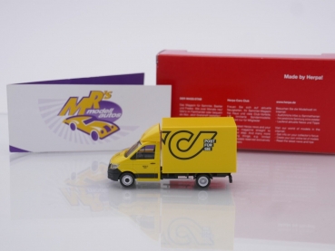 Preview: Herpa 097130 # MAN TGE Kofferaufbau gelb " Post Österreich "  1:87