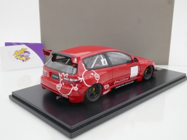 Preview: Onemodel 63 # Honda Civic EG6 Baujahr 1995 " Rocket Bunny - Red / Pandem Design " 1:18