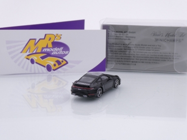 Preview: Minichamps 870069071 # Porsche 911 Carrera Turbo Baujahr 2020 " schwarz " 1:87