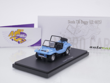 Autocult 03024 # Skoda 736 Buggy Baujahr 1975 " babyblau-schwarz " 1:43