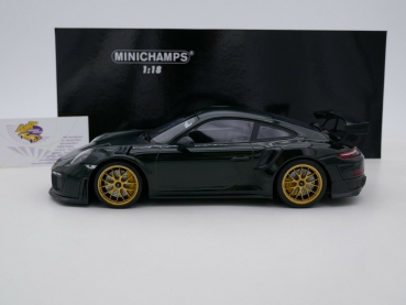 Preview: Minichamps 155068306 # Porsche 911 GT2 RS (991.2) Weissach Package Baujahr 2018 " dunkelgrün-carbon " 1:18