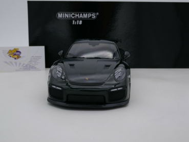 Preview: Minichamps 155068306 # Porsche 911 GT2 RS (991.2) Weissach Package Baujahr 2018 " dunkelgrün-carbon " 1:18