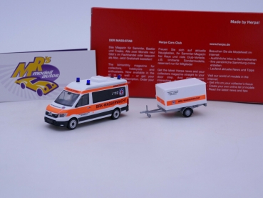 Herpa 096096 # MAN TGE Bus HD mit Anhänger " BRK Wasserwacht Amberg Sulzbach " 1:87