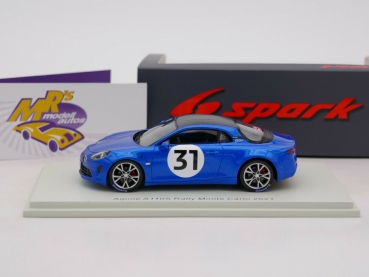 Preview: Spark S6576 # Alpine A110S No.31 Rally Monte Carlo 2021 " Esteban Ocon " 1:43