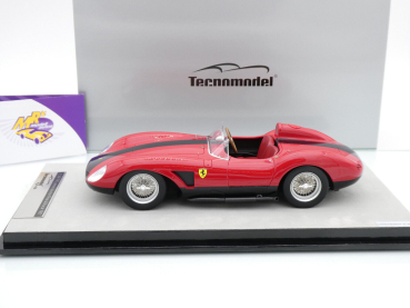 Preview: Tecnomodel TM18-51E # Ferrari 500 TRC Presse Version 1957 " rot-schwarz " 1:18