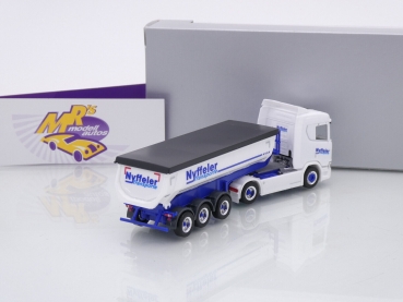 Preview: Herpa 953177 # Scania CR20 ND Thermomulden-Sattelzug " Nyffeler Transport " 1:87