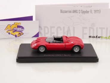 Preview: Autocult 05044 # Bizzarrini AMX/3 Spyder Baujahr 1971 " rot " 1:43