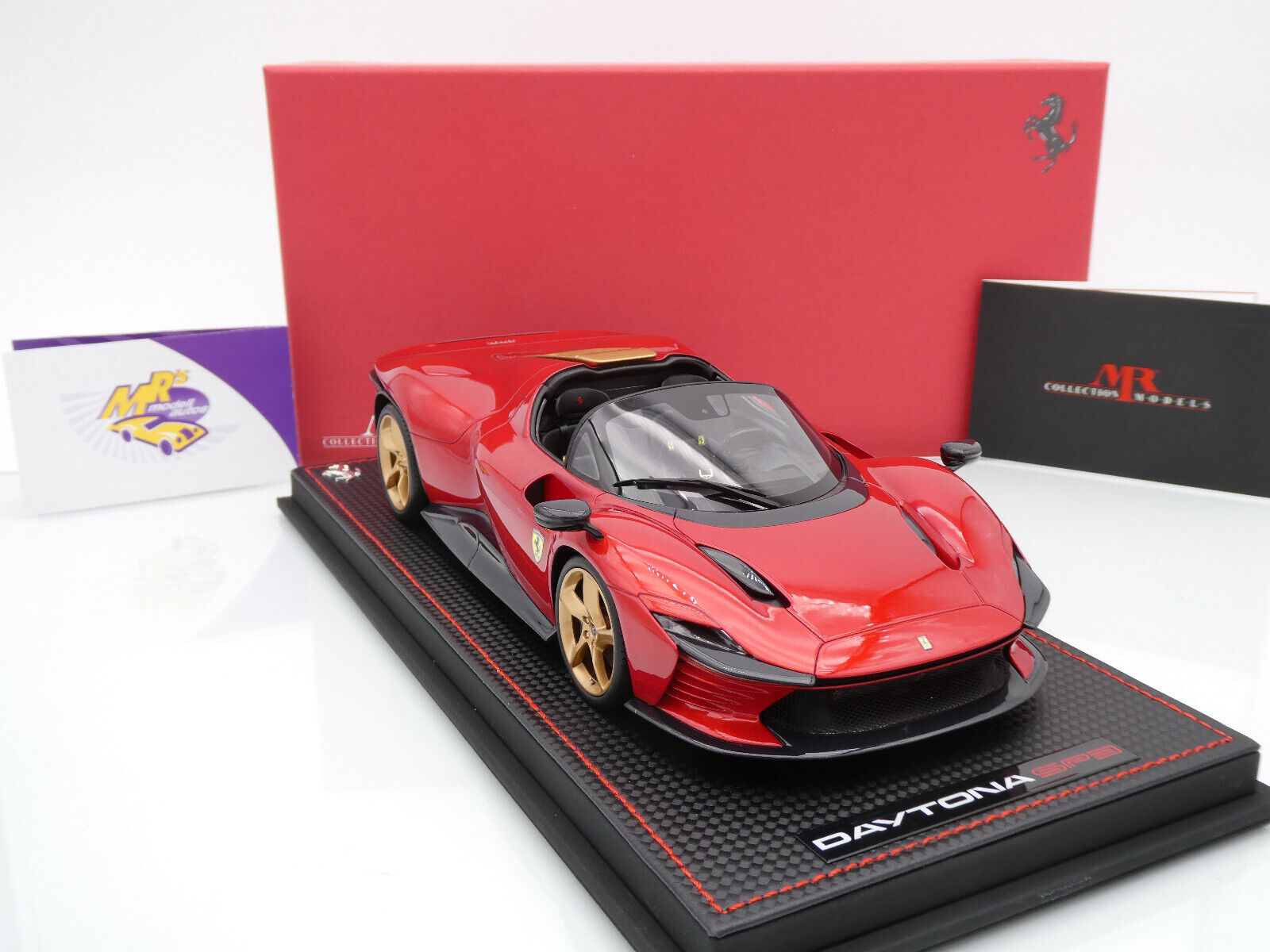 DAMAGED AS-IS 1/18 MR Collection Ferrari Daytona SP3  Rosso Scuderia Red Car Model