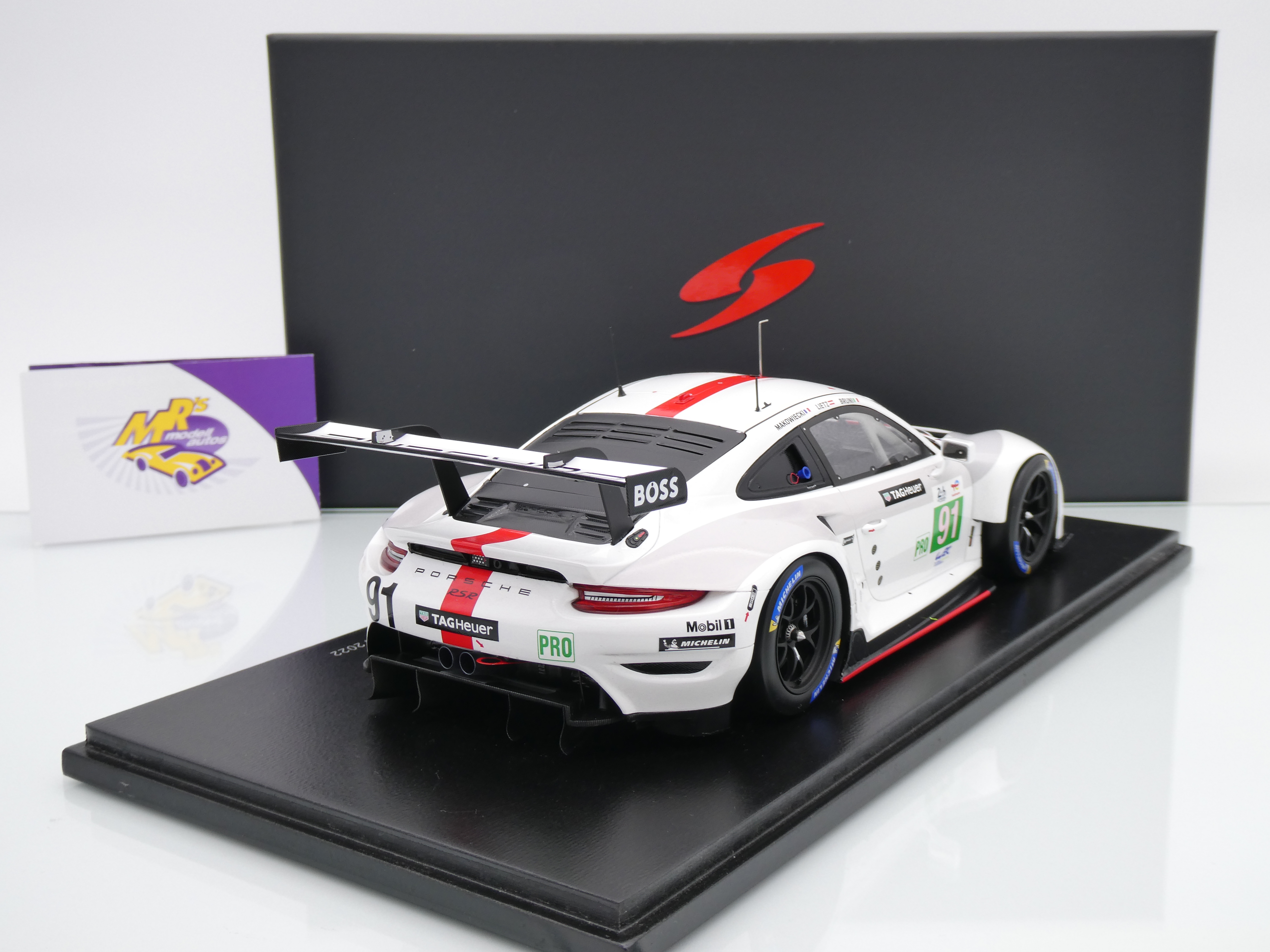 Porsche 911 RSR スパーク ミニカー 1218/2022 Mrs Modellautos - Spark 18S818 # Porsche 911 RSR-19 #91 Win 24h Le