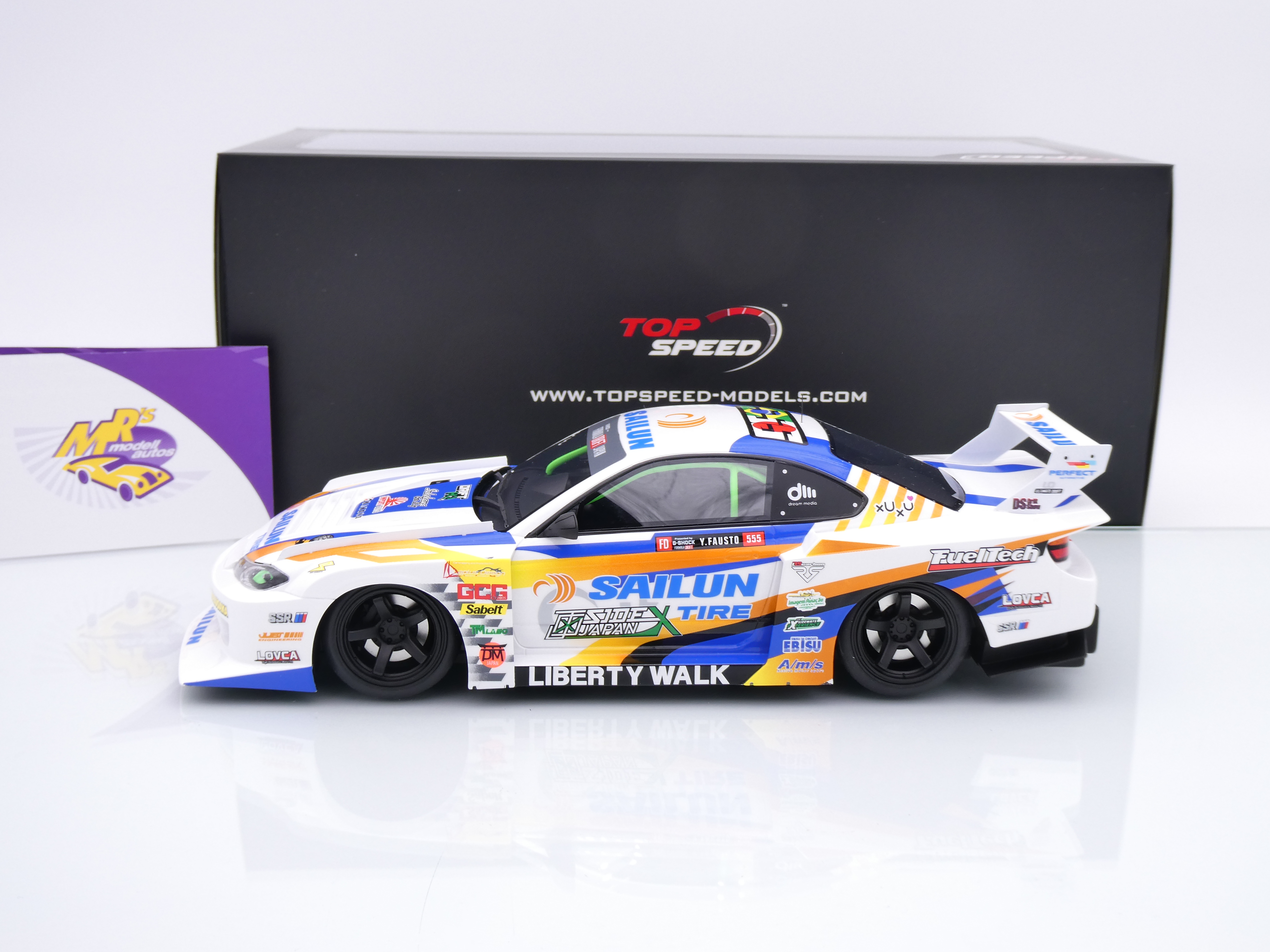 Mrs Modellautos - Top Speed TS0586 # Nissan Silvia S15 #555 LB