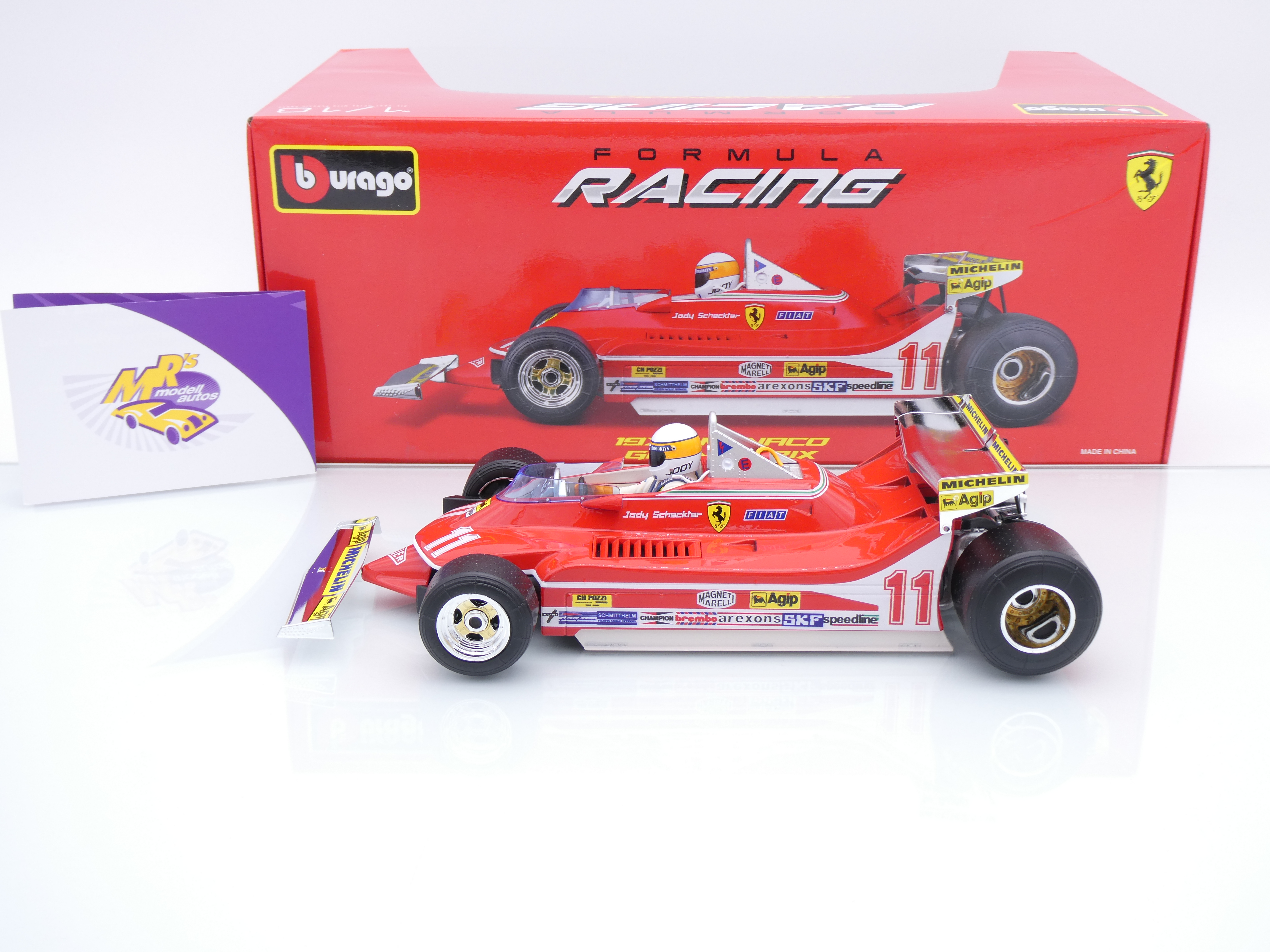 Ferrari F1 312T4 Short Tail – #11 Vainqueur Monaco 1979 – Scheckter – Bburago 1/18