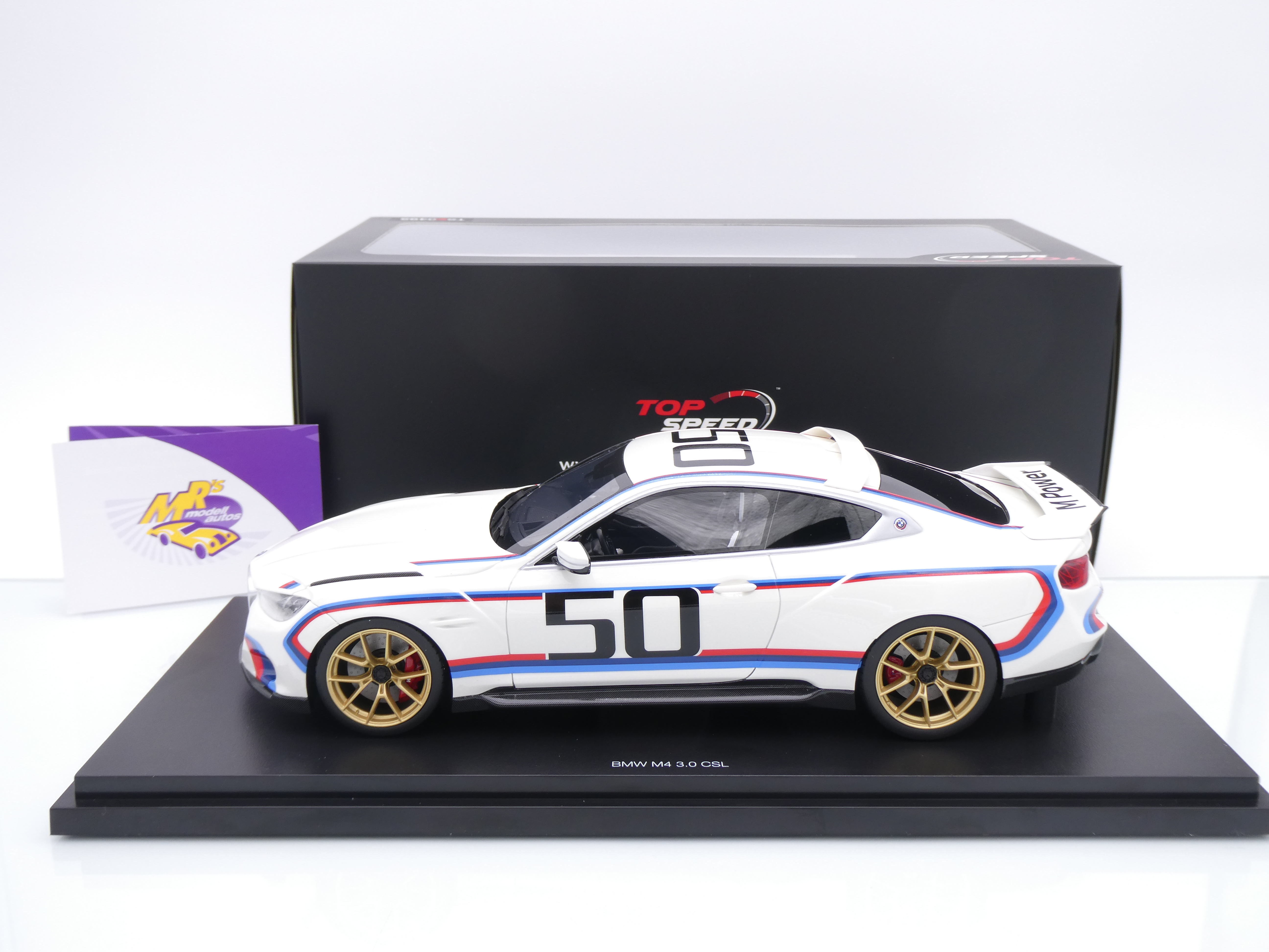 新品 1/18 BMW M4 3.0 CSL 「Top Speedシリーズ」 Topspeed 1:18 BMW M4 3.0 CSL Simulation Resin Car Model On