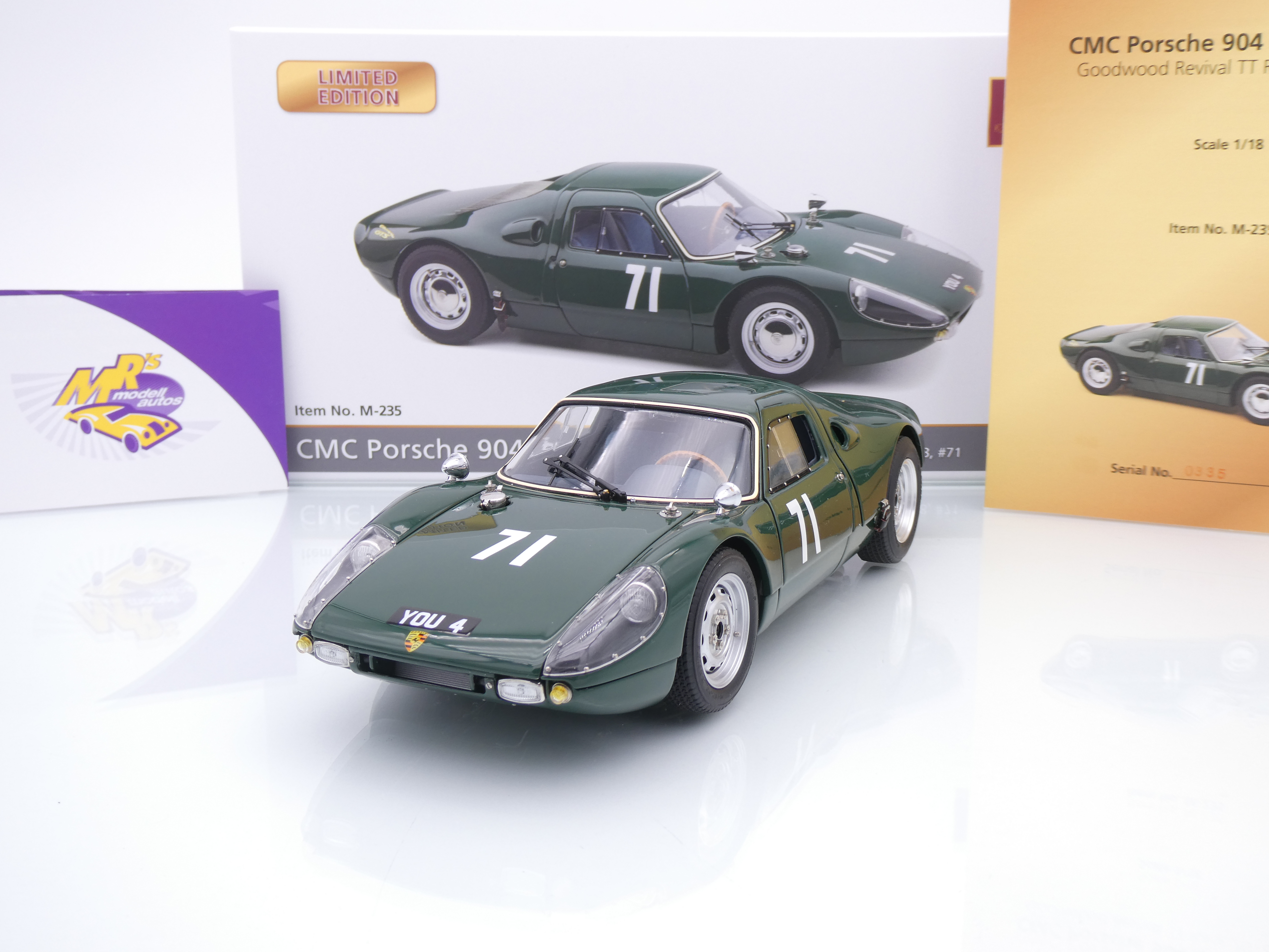 CMC Porsche 904 Carrera GTS Revival #71 2018 - 1/18 - Verte (KidBX)
