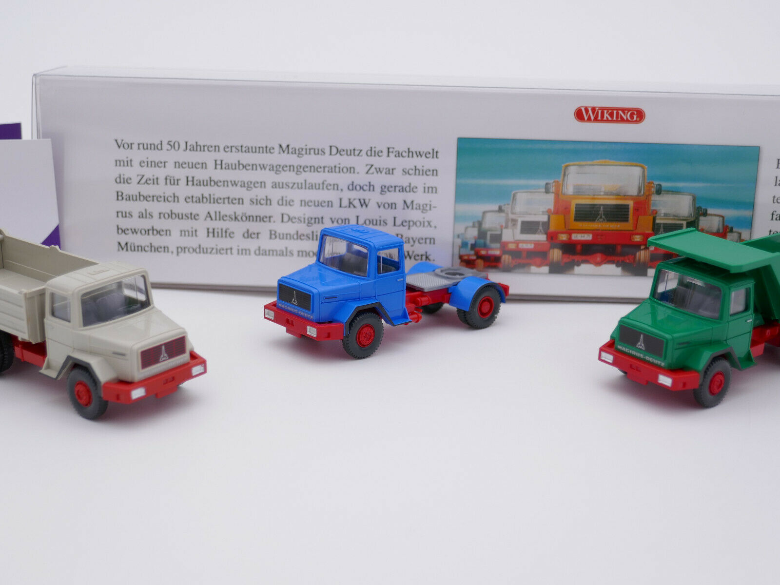 Wiking 099099 Set Magirus Baubullen – Geschenkset Spur H0 1:87, Vorbildgetreue Modellfahrzeuge