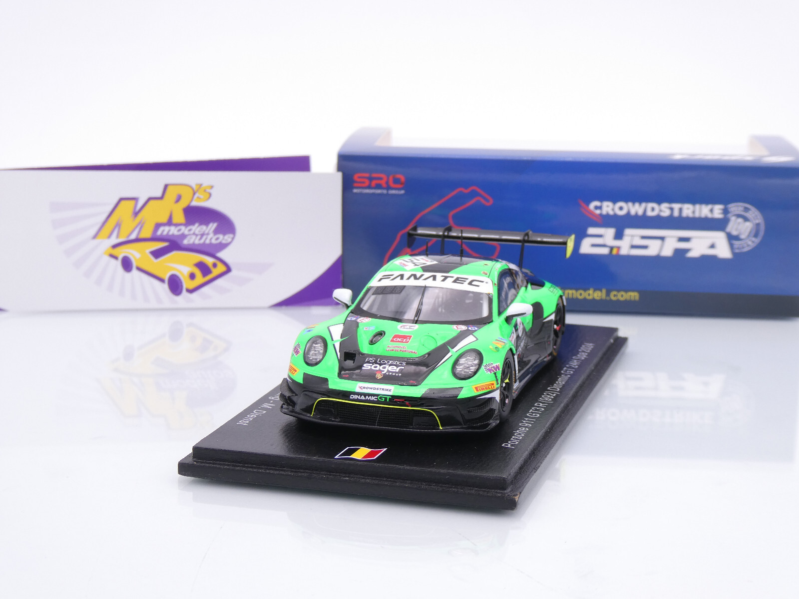 Spark 1:43 Porsche 911  992  GT3 R #96 5ème 24h Spa 2023 Rutronik Racing Sb702