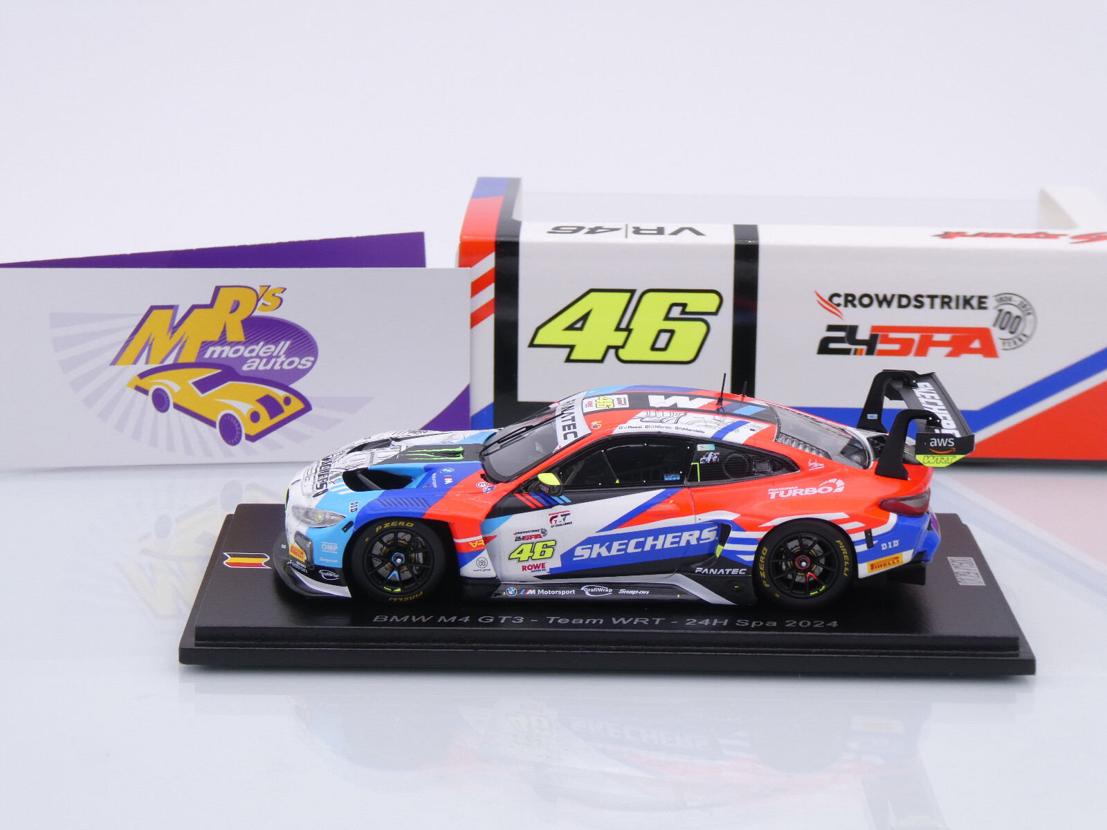 1/43 Spark BMW M4 GT3 #46 Spa 2024 - Valentino Rossi - SB799 - Neuve
