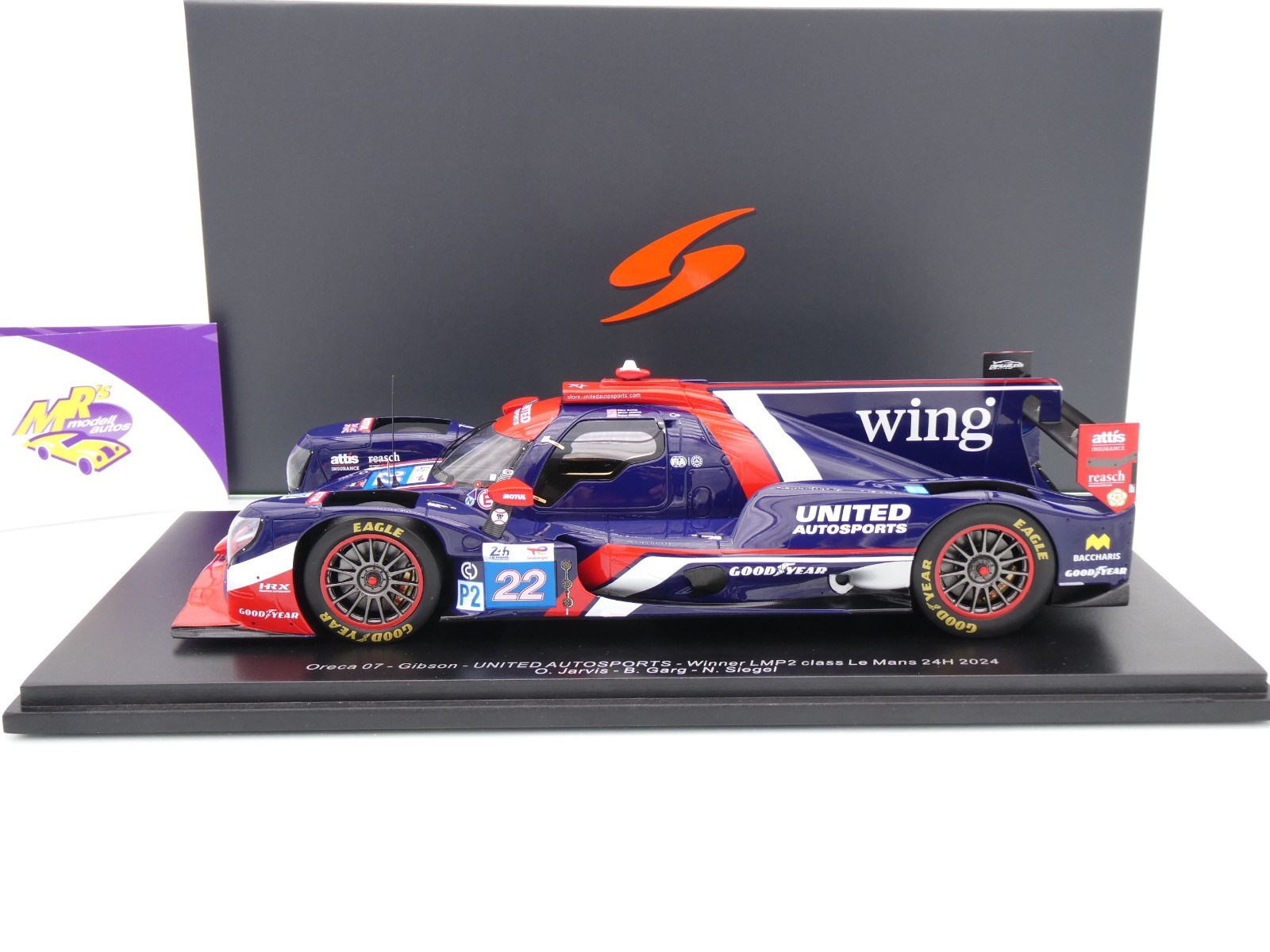 1:18 SPARK Oreca 07 Gibson Gk428 #22 Winner Lmp2 Class Le