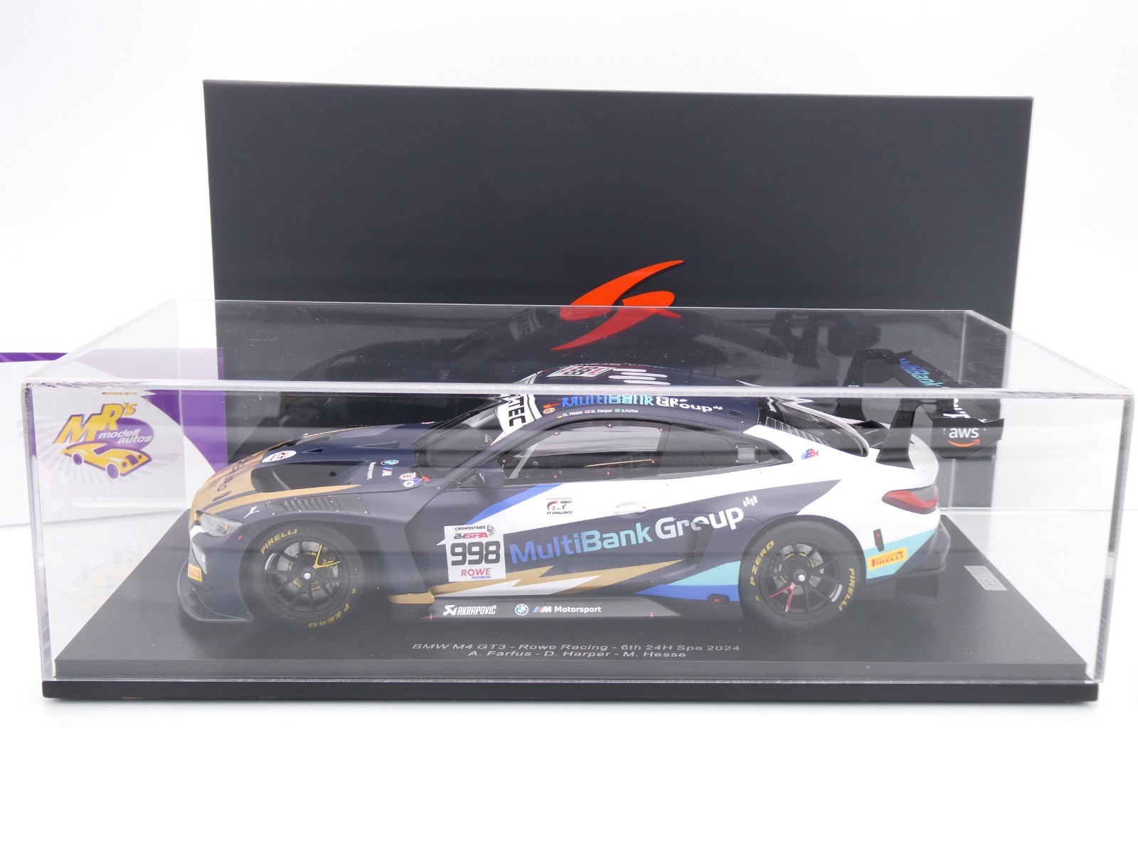 Bmw m6 gt3 1er spa 2018 spark 1/43 - Collection