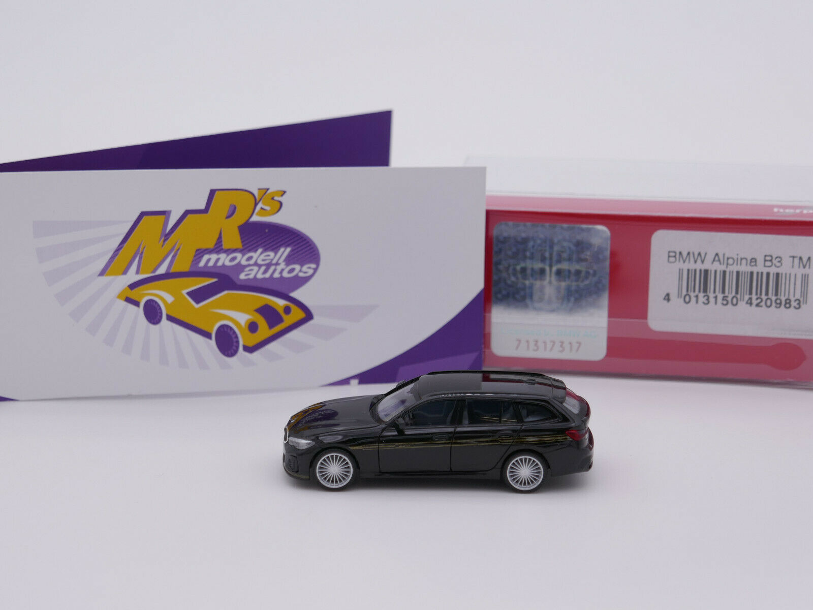 Herpa BMW Alpina B3 Modellauto 1:87 - Schwarz, Made In Germany, Sammlerstück