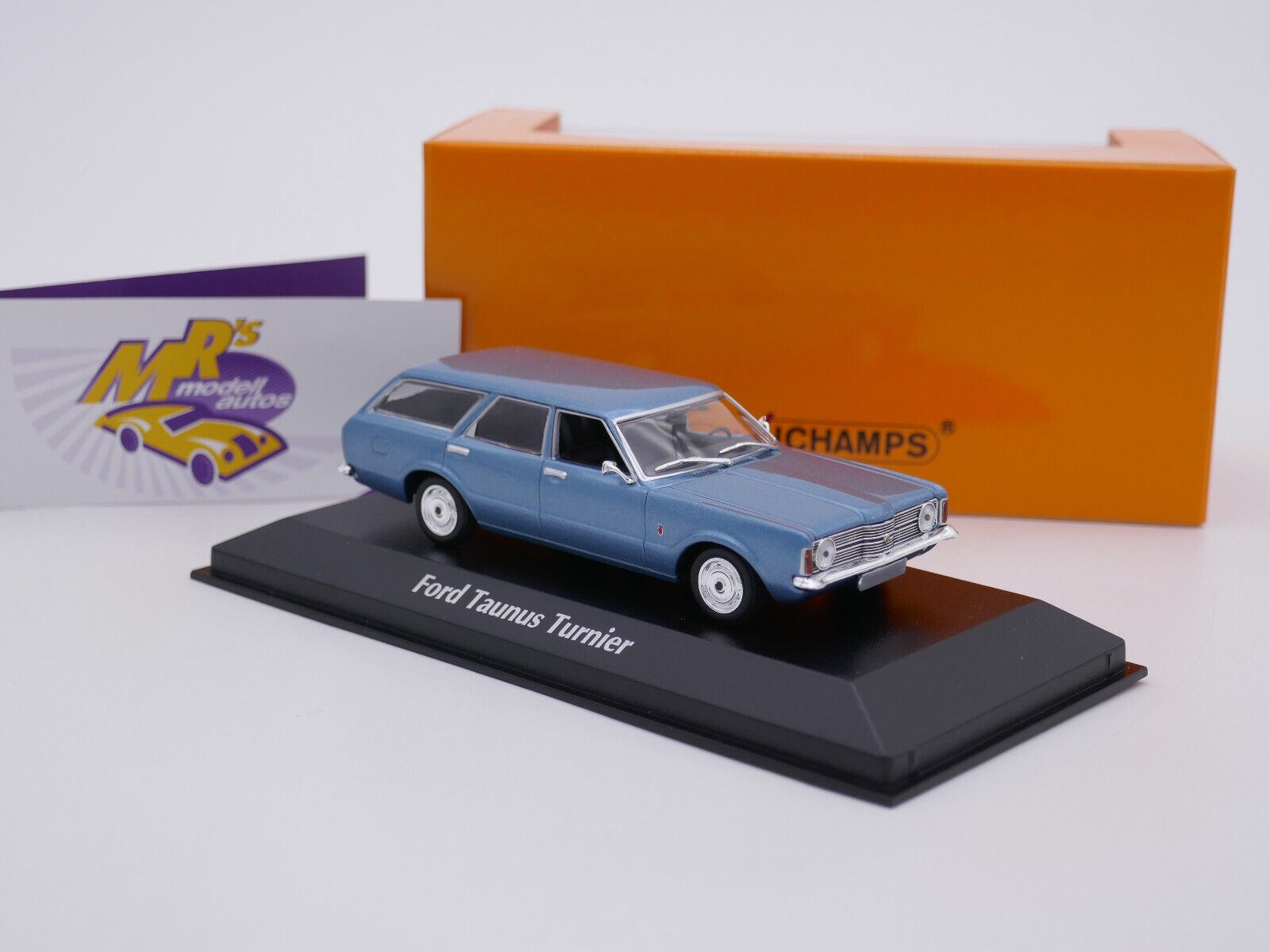 Modellino Maxichamps Ford Taunus Turnier 1970 Grigio Metallizzato - Scala 1:43