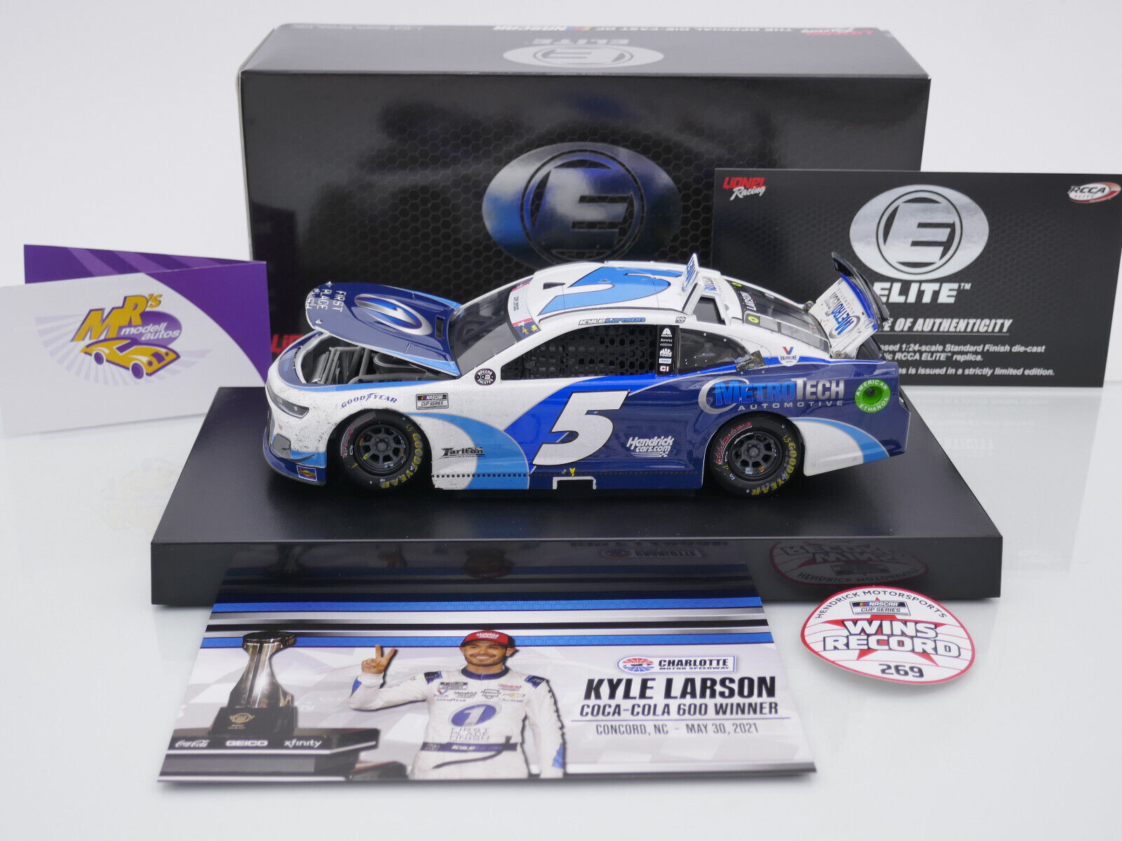 Kyle Larson Signed LE NASCAR #5  Sonoma Win 2021 Camaro Zl1 124 Premium Diecast Car Pa