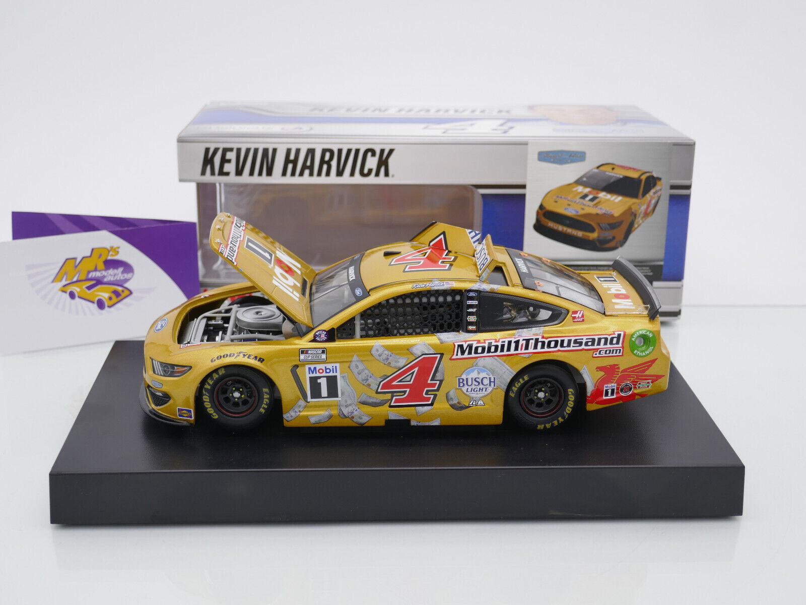 Auto NASCAR Kevin Harvick #4 Ford Mustang 2021, Scala 1/64, Action Lionel, Nuova In Scatola