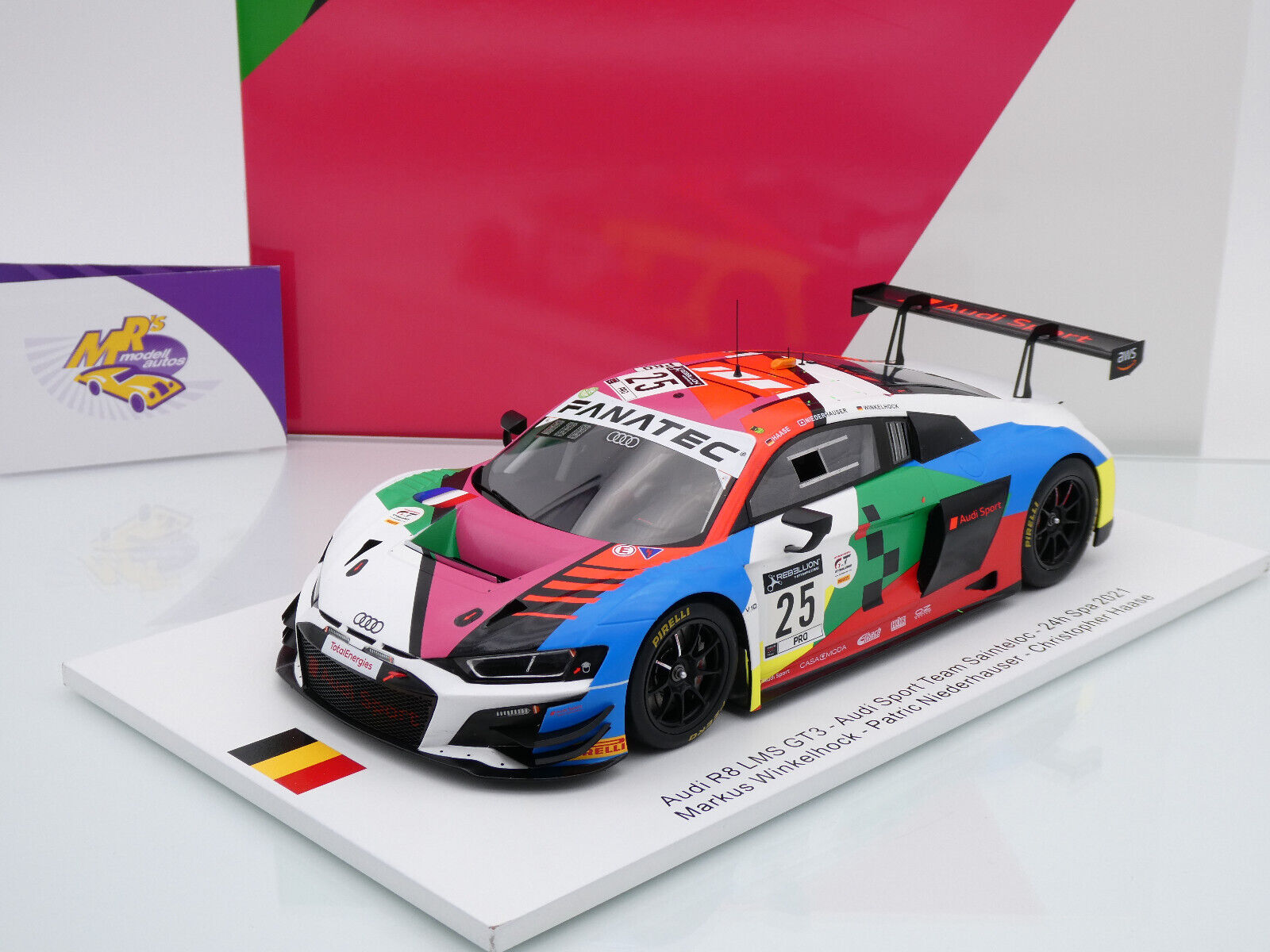 Mrs Modellautos - Spark FF011 # Audi R8 LMS GT3 Nr.25 24h Spa 2021