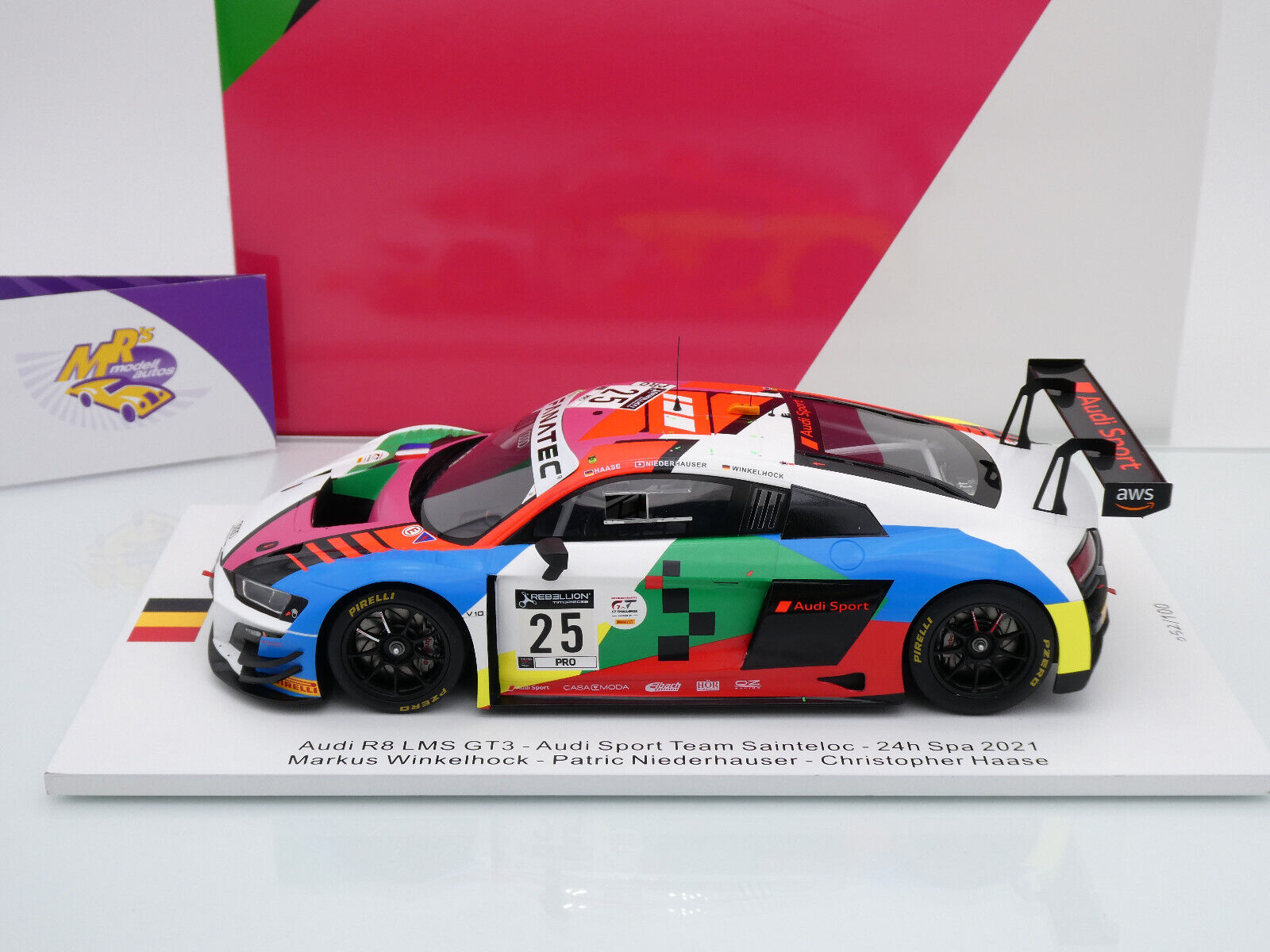 ミニカー Spark 1/18 Audi R8 LMS Diecast model cars Audi R8 1/18 Spark LMS GT3 No.46 Sport Team WRT