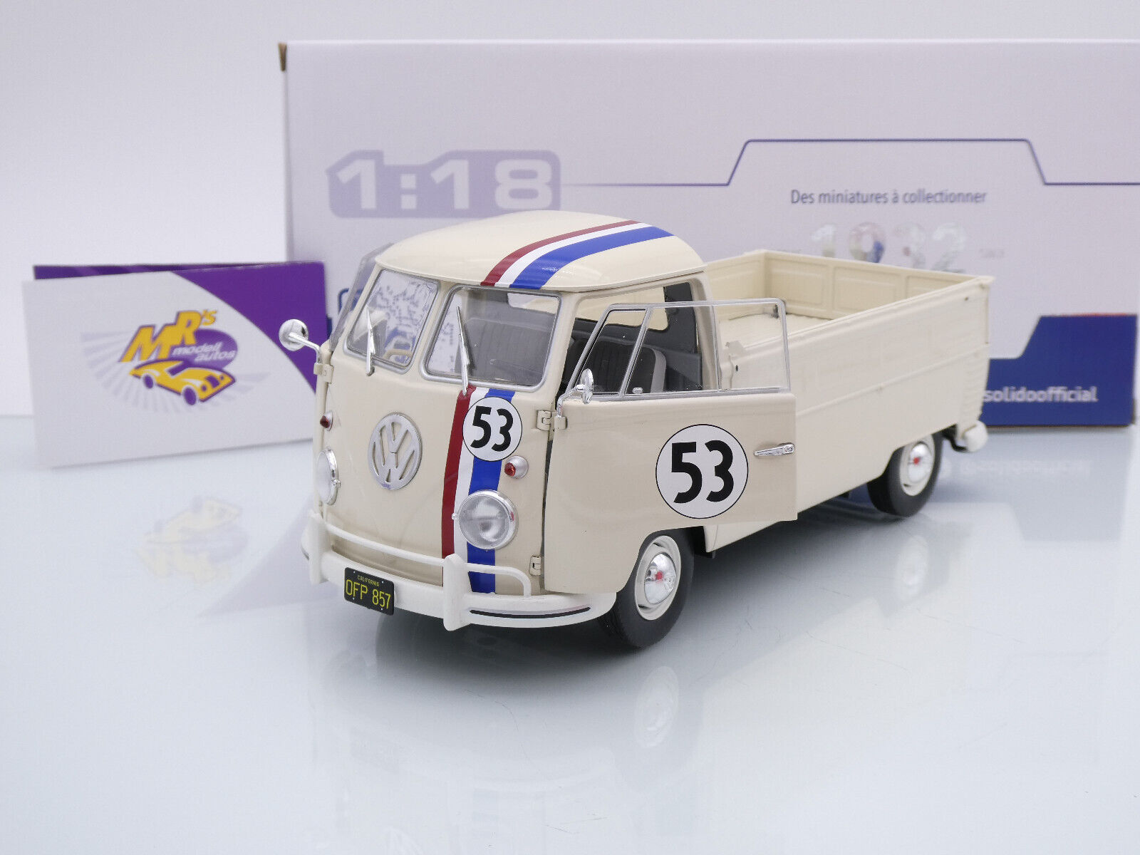 Solido 1/18 Volkswagen T1 Pick Up Racer – Beige 1953 – Réf 1806708 – Neuve