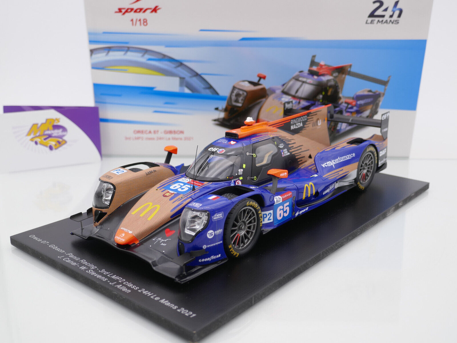 Spark S8255 1/43 ORECA 07 GIBSON 65 PANIS RACING 3RD LMP2 CLASS 24H LE MANS 2021