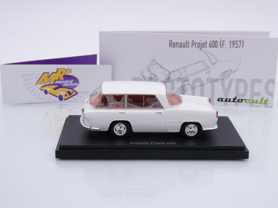 Auto Cult 1/43 Renault Projet 600 1957 - Résine Blanche - Modèle Collection