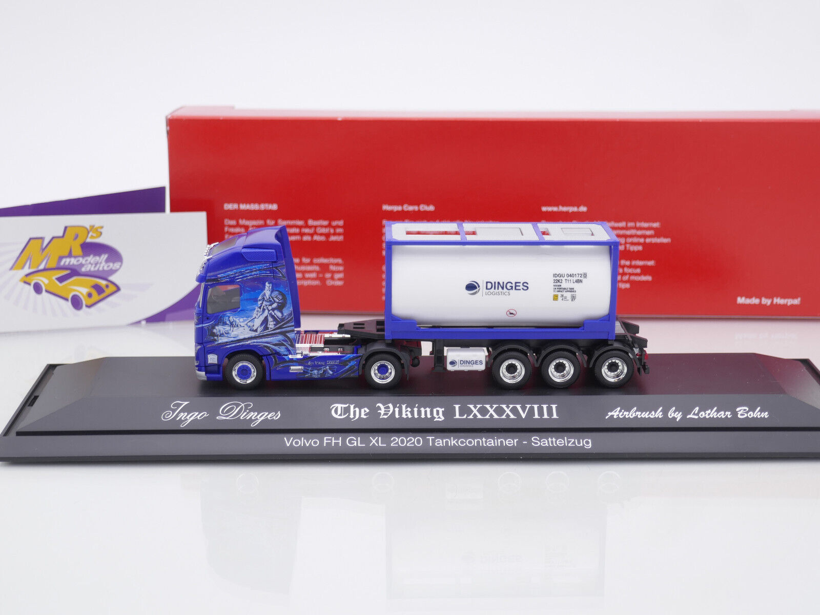 Herpa Volvo FH GL XL 2020 LKW Modell 1:87 | Semitieflade-Sattelzug Kübler | Sammlerstück Made In Germany