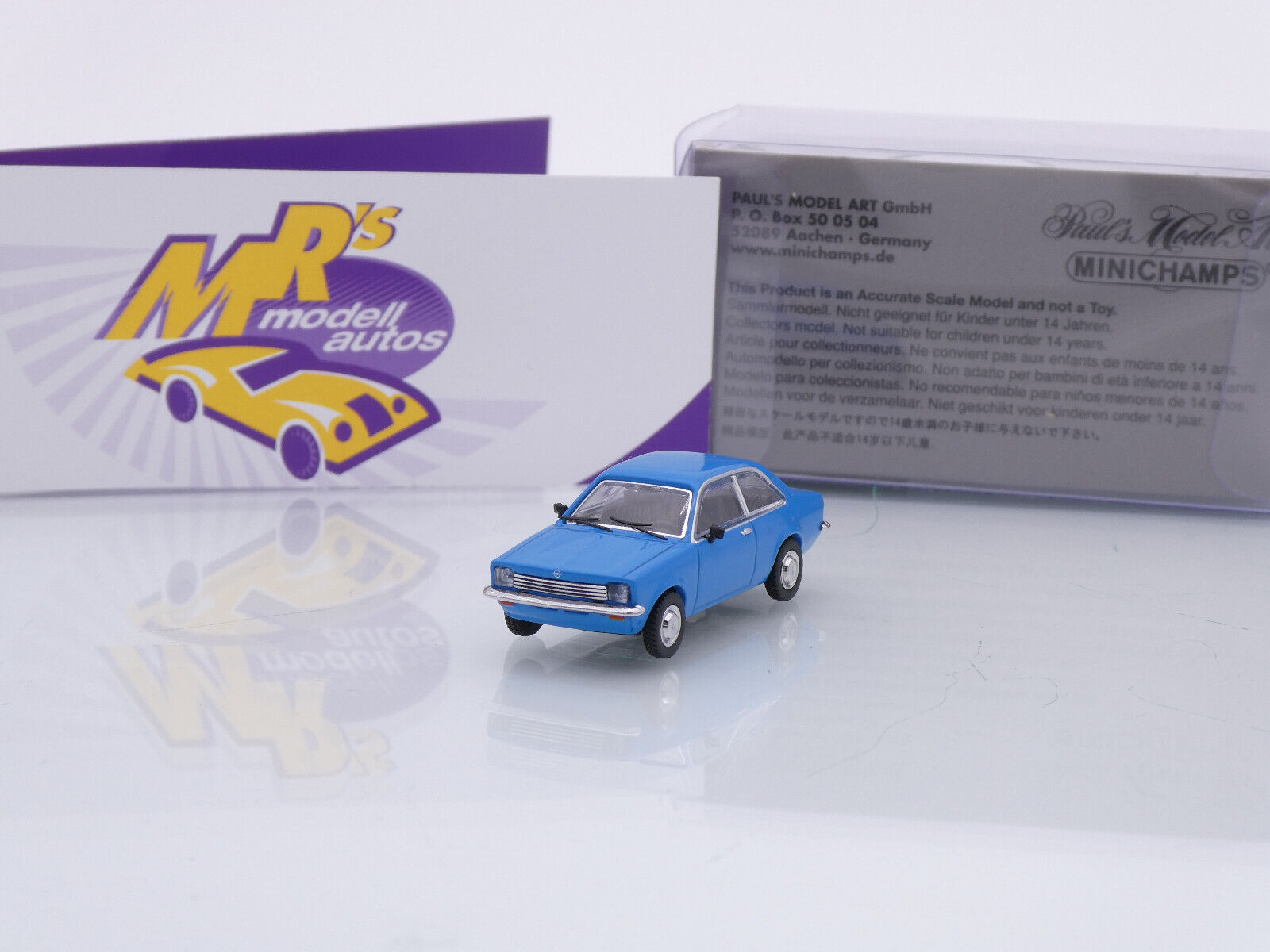 Opel Kadett 1973 Bleu Clair - Minichamps Échelle 1/87 - Modèle 870040100 - Neuf