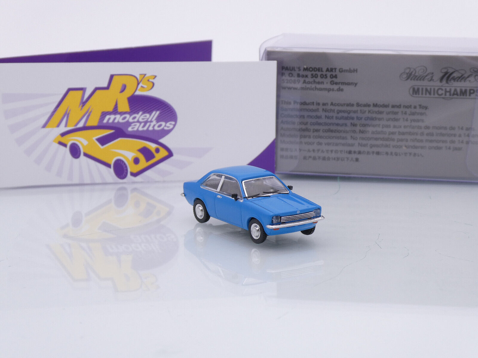 Miniature 1/87 Opel Kadett 1973 Bleu Clair - Minichamps Réf. 870040100