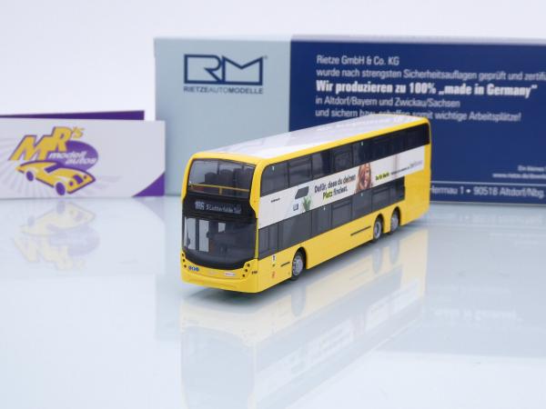 Rietze 78022 – Bus ADL Enviro 500 BVG Berlin KaDeWe échelle 1/87, Noir, Neuf Sous Boîte