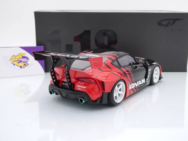 GT Spirit GT889 # Toyota Supra GR Advan HKS Baujahr 2020 " schwarz-rot " 1:18