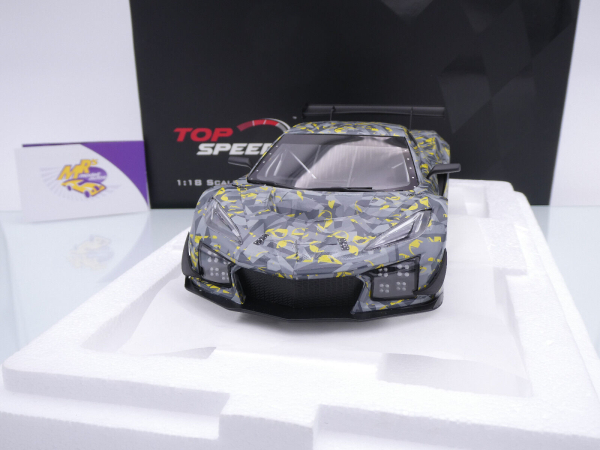 Top Speed TS0540 # Chevrolet Corvette Z06 GT3.R Sebring Test 2022 " Erlkönig / Camoflage Design " 1:18